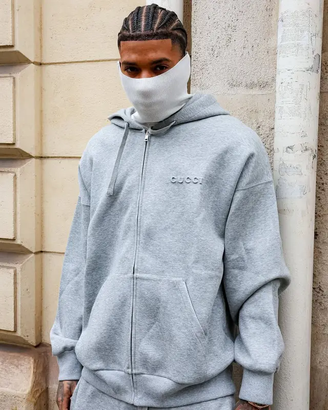 NLE Choppa outfit in Gucci and Rolex, 2025