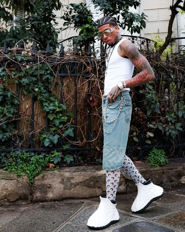 NLE Choppa outfit in Marine Serre, NLE Choppa Merch , and Dolce & Gabbana, 2025