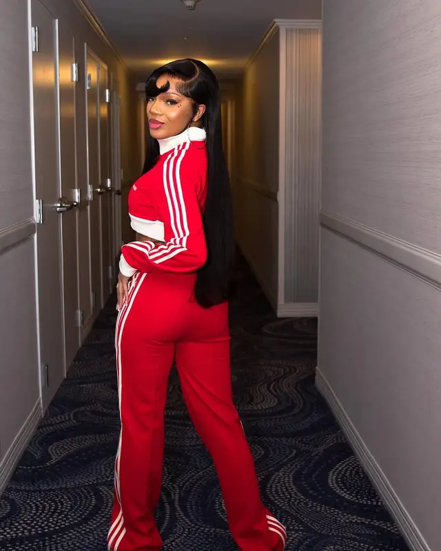 GloRilla outfit in Adidas and Avavav, 2025