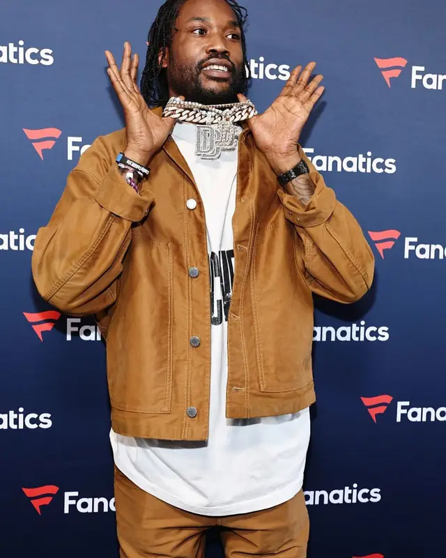Meek Mill outfit in Prada, Balenciaga, and Rick Owens, 2025