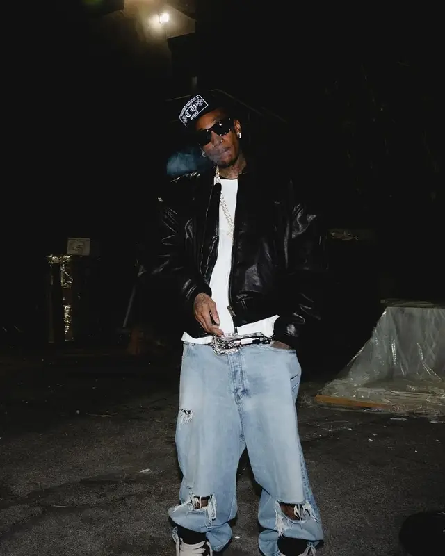 Wiz Khalifa outfit in Balenciaga, Celine, and Chrome Hearts, 2025