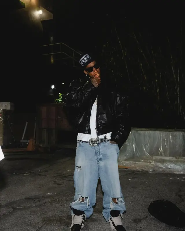Wiz Khalifa outfit in Balenciaga, Celine, and Chrome Hearts, 2025