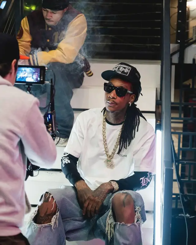Wiz Khalifa outfit in Balenciaga, Celine, and Chrome Hearts, 2025