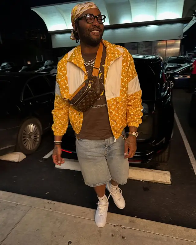 Peezy outfit in Louis Vuitton and Nike, 2025