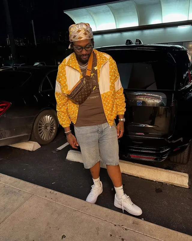 Peezy outfit in Louis Vuitton and Nike, 2025
