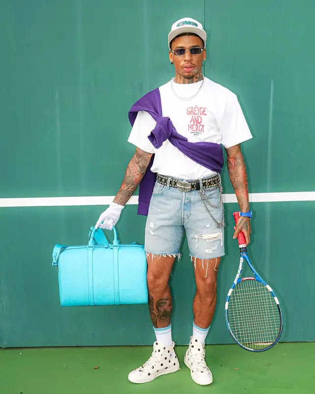 NLE Choppa outfit in Hublot, Cartier, and Casablanca, 2025