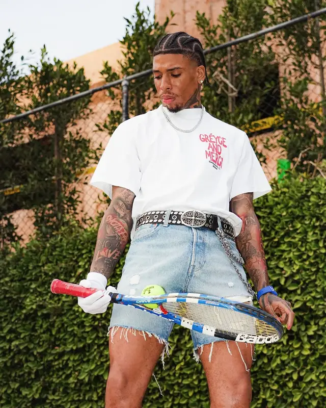 NLE Choppa outfit in Hublot, Cartier, and Casablanca, 2025