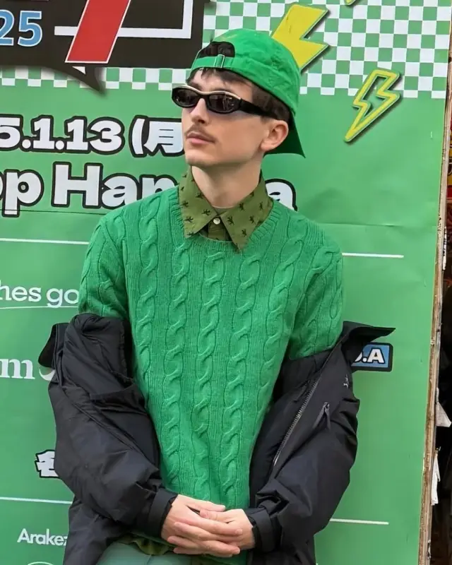 Timothee Chalamet outfit in Arc'teryx, Chanel, and Ralph Lauren, 2025