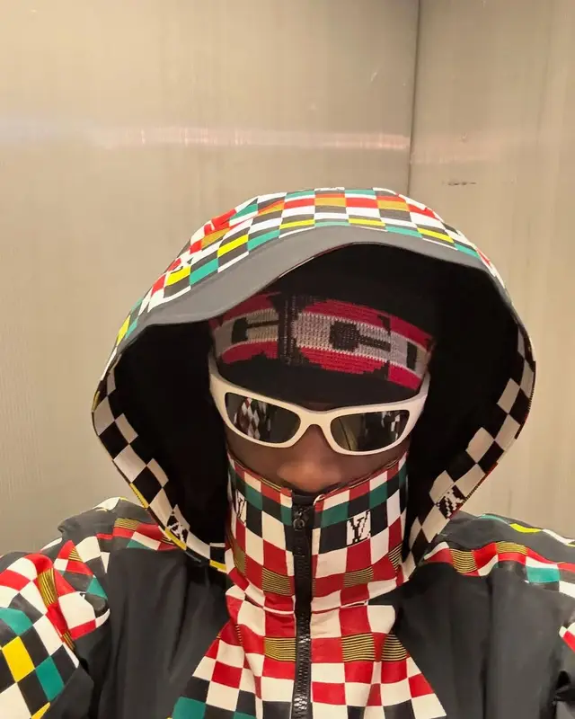 ASAP Nast outfit in Louis Vuitton, Prada, and Comme Des Garcons, 2025