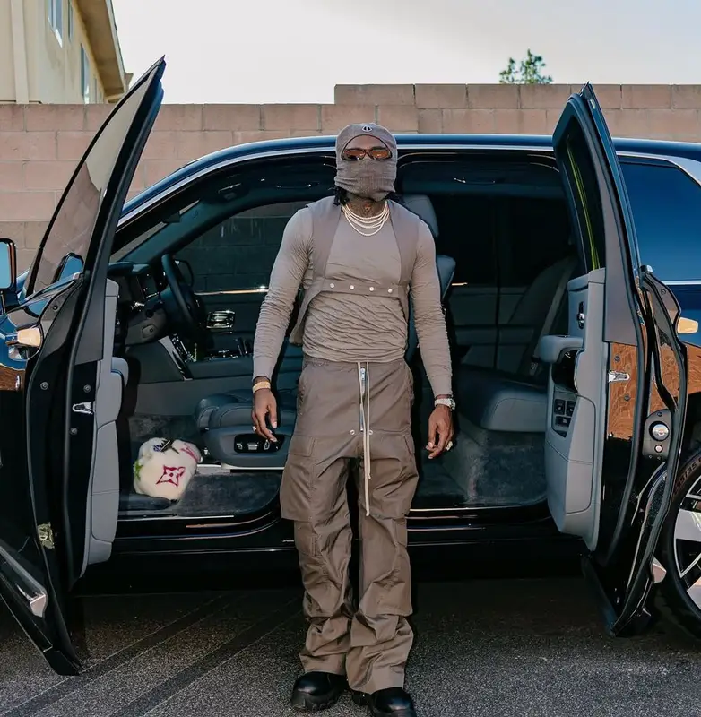 Gunna outfit in Saint Laurent, Moncler, and Rick Owens, 2025