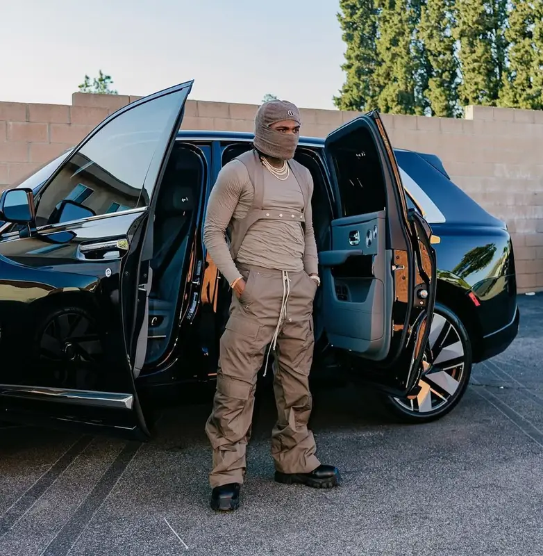 Gunna outfit in Saint Laurent, Moncler, and Rick Owens, 2025