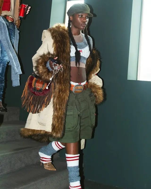 Doechii outfit in Dsquared2, 2025