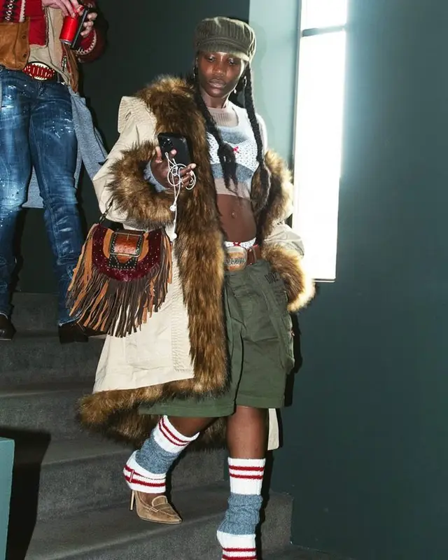 Doechii outfit in Dsquared2, 2025