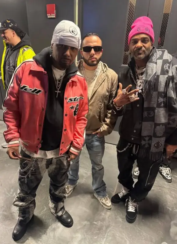 Juelz Santana outfit in Avirex, Who Decides War, and Timberland, 2025