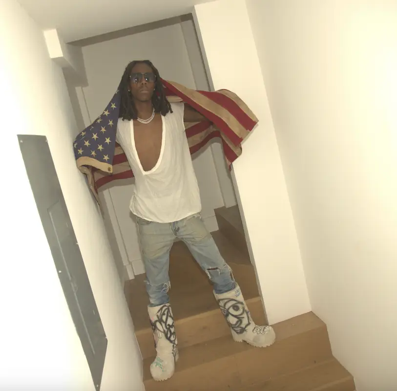 Yung Bans outfit in Rick Owens, Hermes, and Tom Ford, 2025
