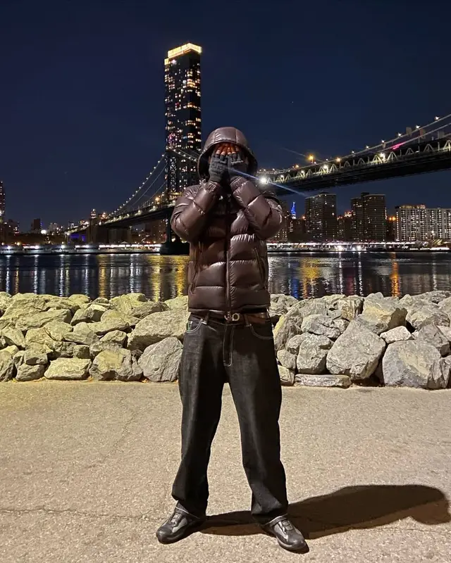 YT outfit in Moncler, Prada, and Ferragamo, 2024