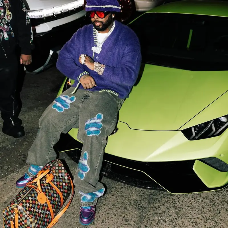 Icewear Vezzo outfit in Bonsai, Louis Vuitton, and Tom Ford, 2025
