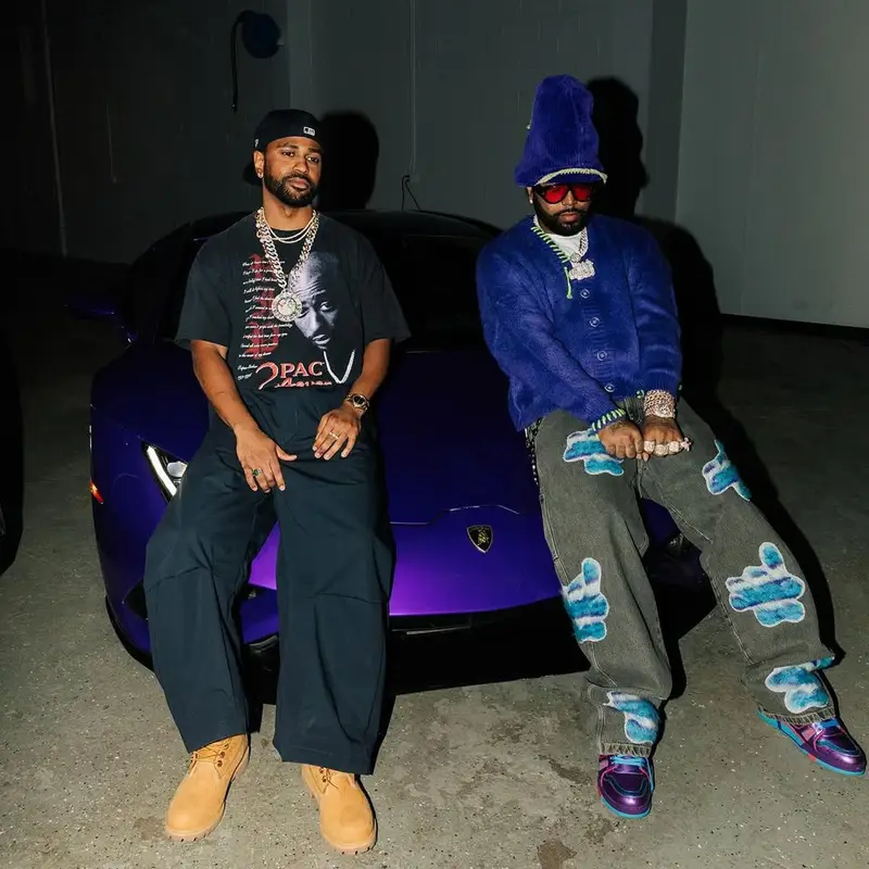 Big Sean outfit in Vintage, New Era, and 2Pac Merch, 2025