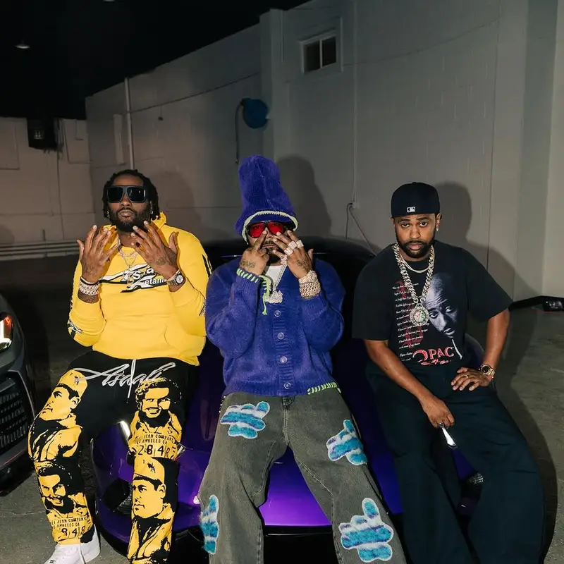 Big Sean outfit in Vintage, New Era, and 2Pac Merch, 2025