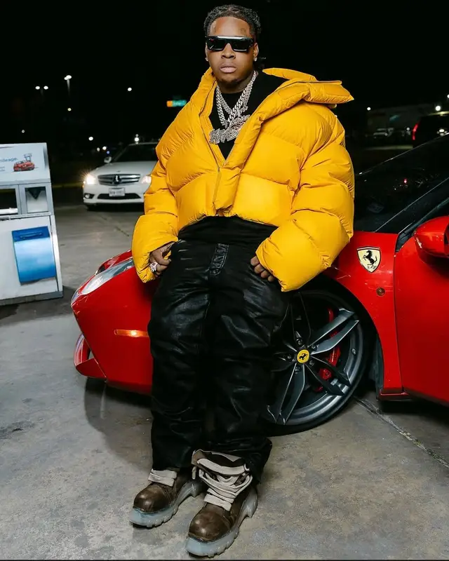 YTB Fatt outfit in Rick Owens, Louis Vuitton, and Celine, 2025