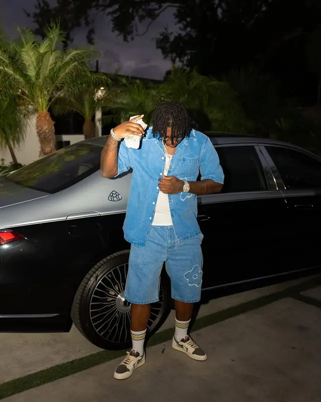 Fredo Bang outfit in Marni, Nike, and Travis Scott Merch, 2025