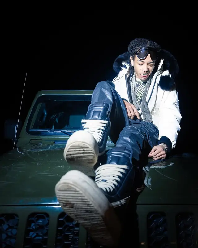 che outfit in Rick Owens and Moncler, 2025