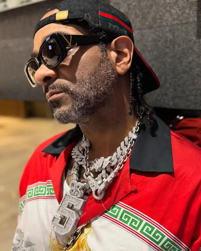 Jim Jones outfit in Casablanca, Nike, and Gucci, 2025