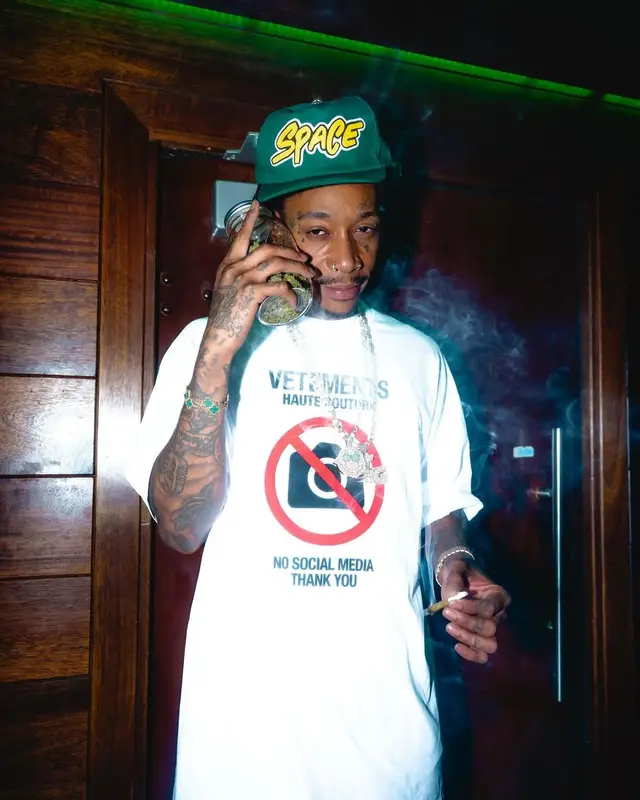 Wiz Khalifa outfit in Vetements, Balenciaga, and Chrome Hearts, 2025