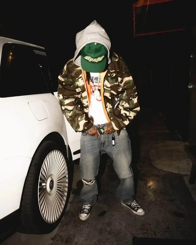 Wiz Khalifa outfit in Vetements, Balenciaga, and Chrome Hearts, 2025