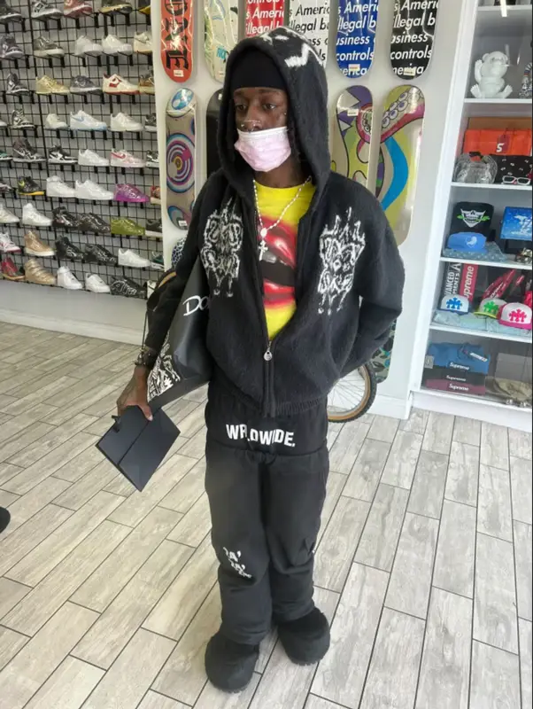 Skaiwater outfit in Mowalola, Erehwon, and Balenciaga, 2025