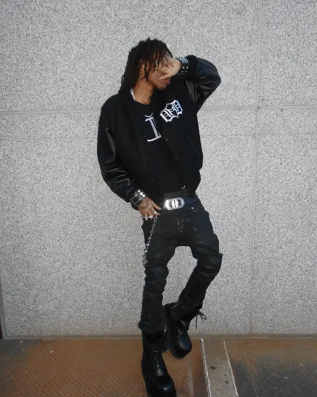 Lil Tecca outfit in Rick Owens, Balenciaga, and Chrome Hearts, 2025