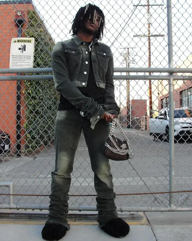 Ken Carson outfit in Marc Jacobs, Y/Project, and Yves Salomon , 2025
