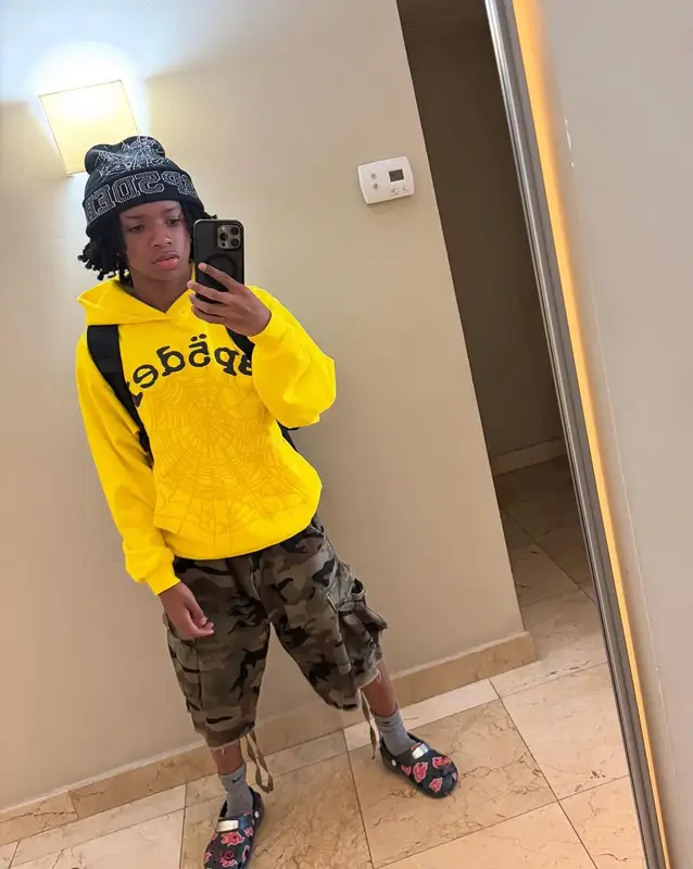 BabyChiefDoit outfit in Spider Worldwide, Nike, and Crocs, 2025