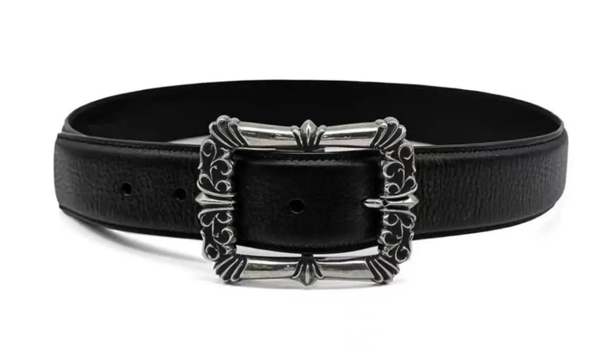 Chrome Hearts Black Leather Filigree Belt $4600
