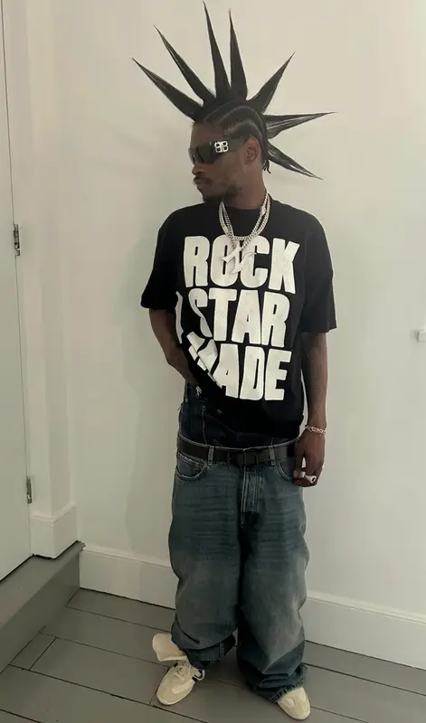 ASAP Nast outfit in Playboi Carti Merch, Adidas, and Balenciaga, 2025
