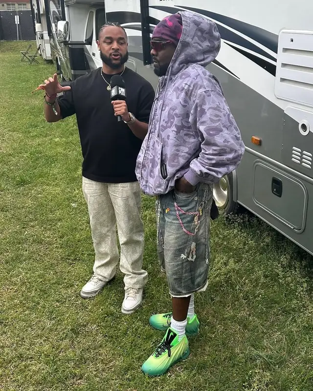 Wale outfit in Bape, Oakley, and KidSuper, 2025
