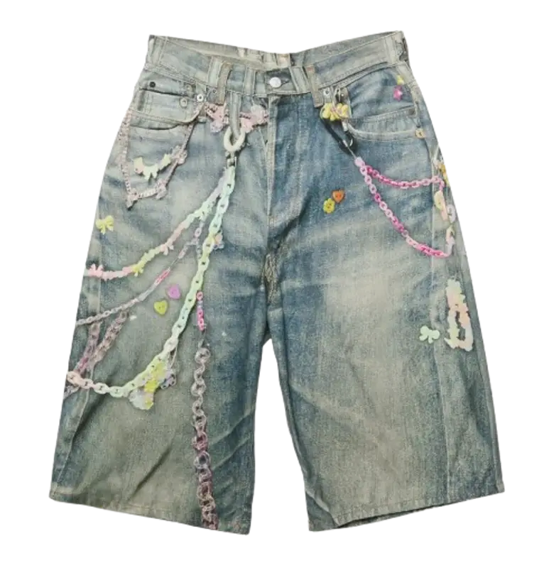 Acne Studios Blue Loose Fit Denim Shorts $650