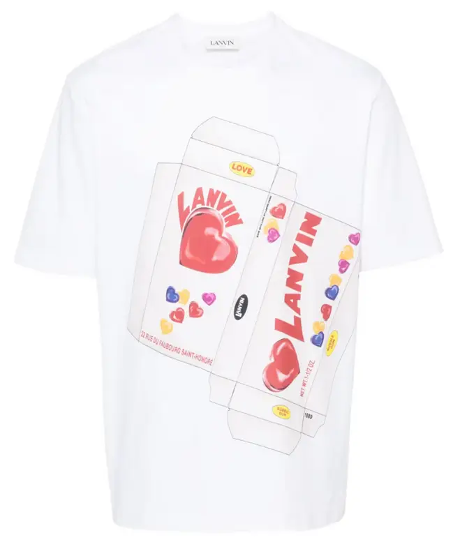 Lanvin Candy-print Cotton T-shirt In White $541