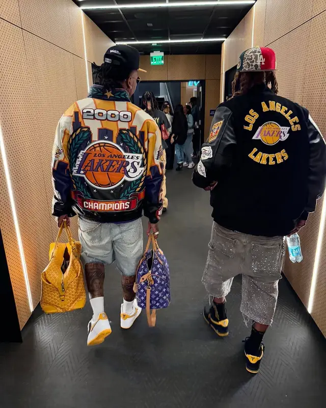 Moneybagg Yo outfit in Jeff Hamilton, Louis Vuitton, and Mitchell & Ness, 2025
