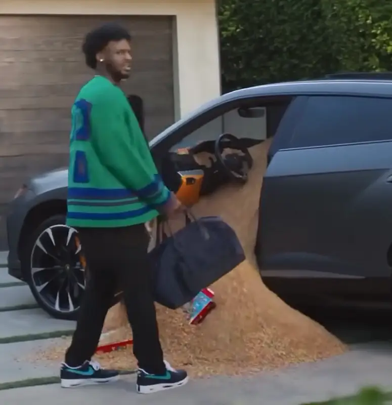 Bronny James outfit in Union Los Angeles, Rick Owens, and Nike, 2024