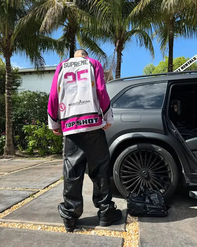 Tyler Herro outfit in Supreme, Timberland, and Balenciaga, 2025
