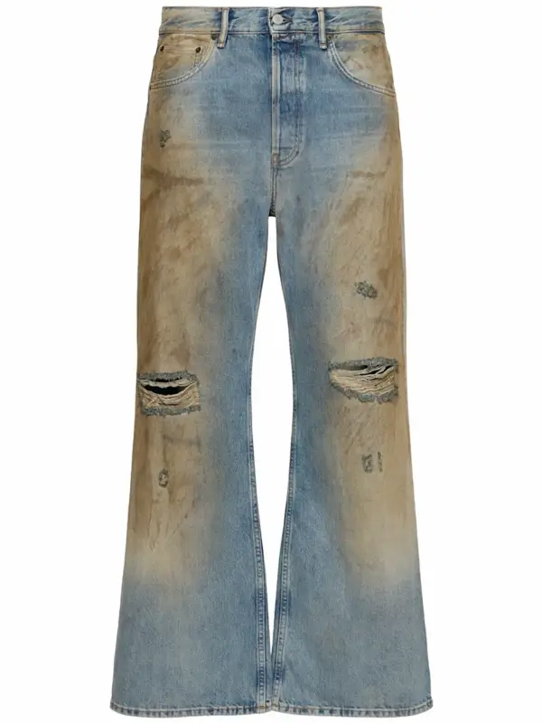 Acne Studios Distressed Loose-fit Jeans In Blue $580