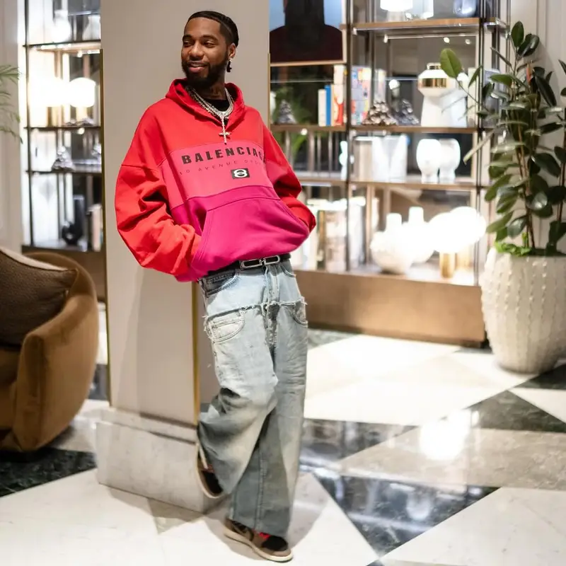 Key Glock outfit in Balenciaga, Jordan, and Travis Scott Merch, 2025