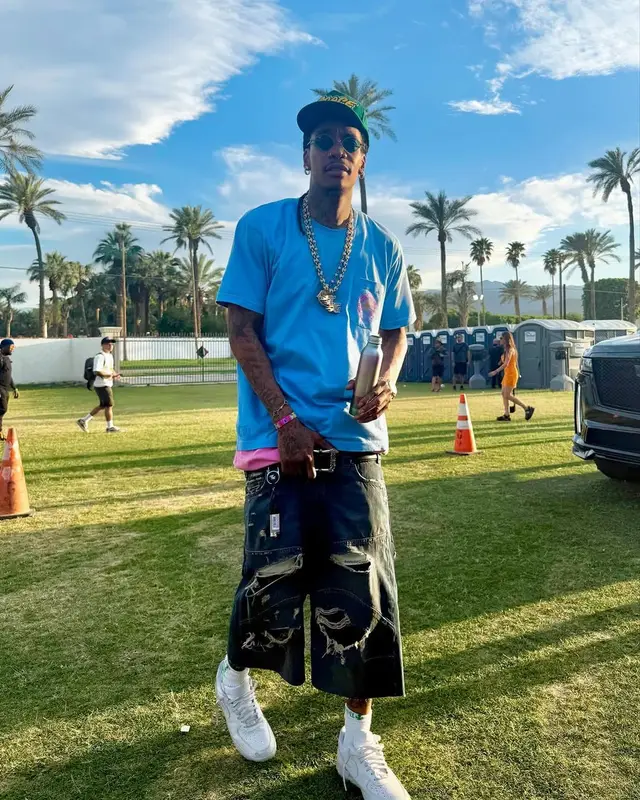 Wiz Khalifa outfit in Balenciaga, Nike, and Chrome Hearts, 2025