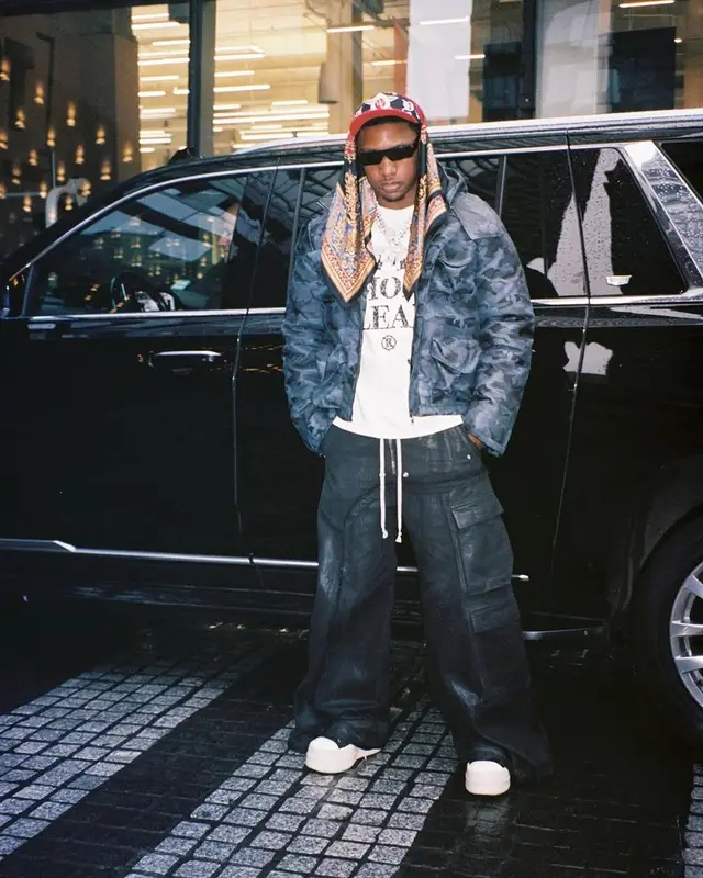 Rob49 outfit in Science Project, Whensmokeclears, and Rick Owens, 2025