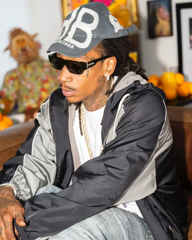 Wiz Khalifa outfit in Miu Miu, Chrome Hearts, and Balenciaga, 2025