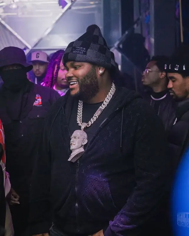 Tee Grizzley outfit in Saint Jewels and Louis Vuitton, 2025