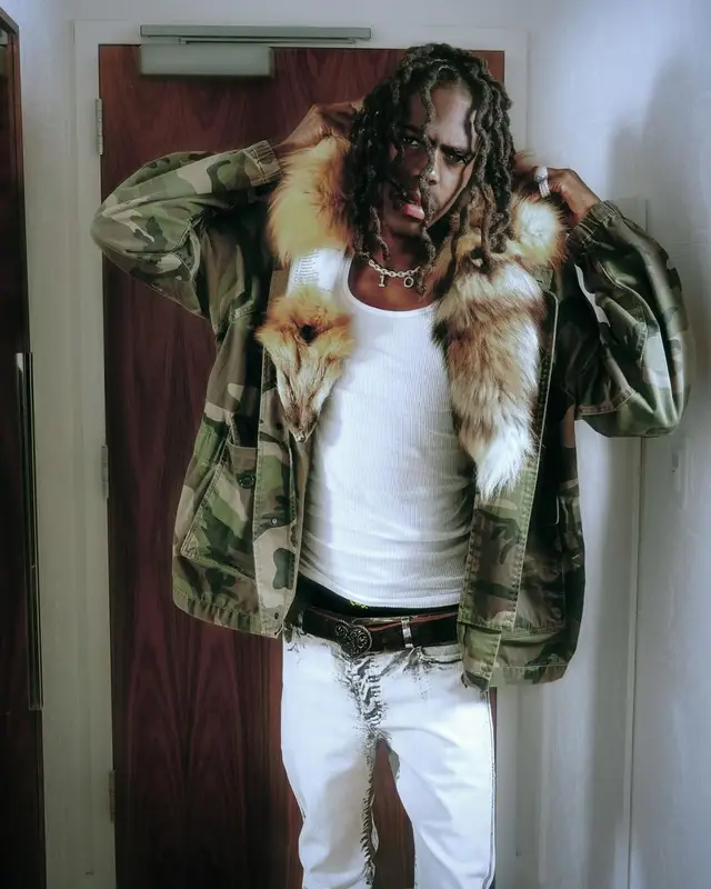 Yung Bans outfit in Enfants Riches Deprimes, Balenciaga, and Bstroy, 2025