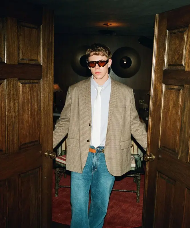 The Kid Laroi outfit in Ralph Lauren, Louis Vuitton, and Bottega Veneta, 2025