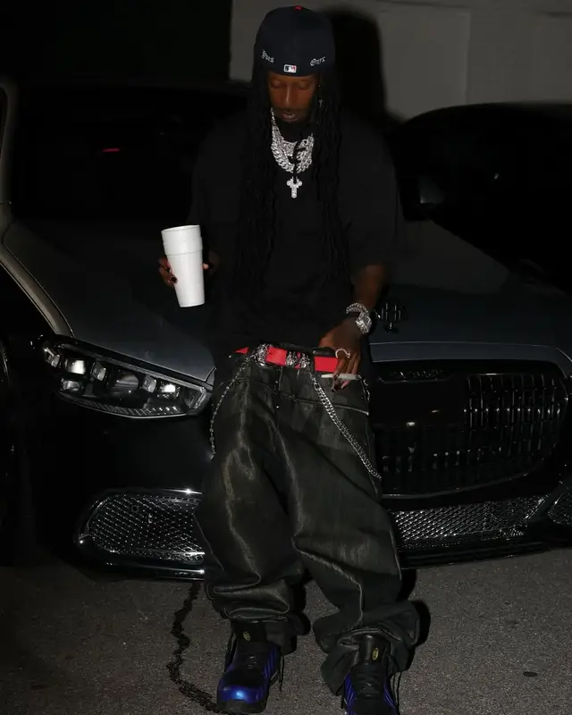 Playboi Carti outfit in Pro Club, Richard Mille, and Custom, 2025